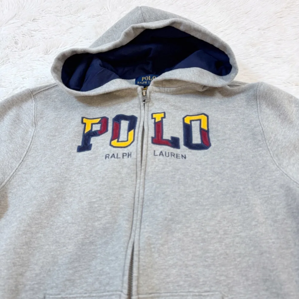 Polo‎ by Ralph Lauren boy's long sleeve Gray Zip-Up Hoodie logo